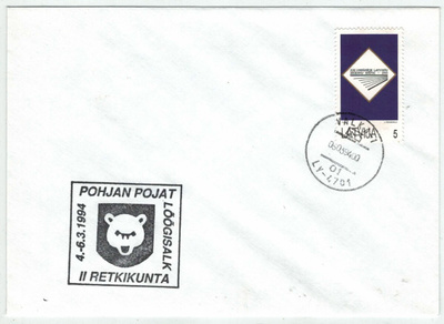 Latvia Mi 358 blankko kuorella- POHJAN POJAT oheisleima