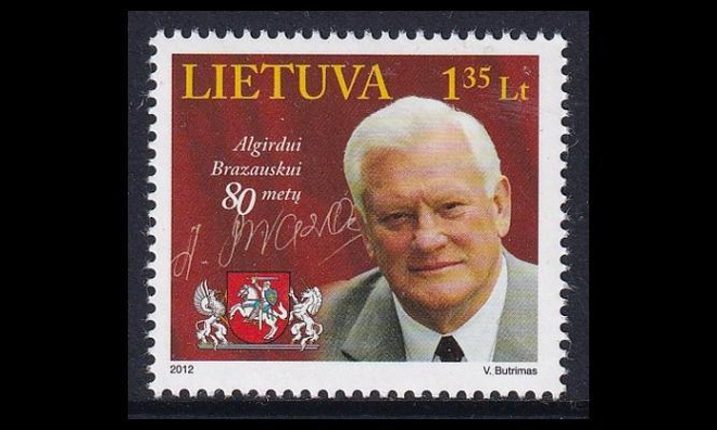 Liettua 1112 ** Poliitikko Algirdas Brazauskas 80v (2012)