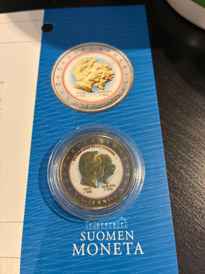 2€ erikoisraha väreissä