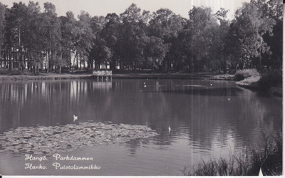 Hangö - Parkdammen, Hanko, Puistolammikko ,Wanhakortti, e121