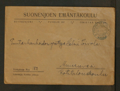# 23065 # Suonenjoen Emäntäkoulu virkakirje Pv 10 >Muuruvesi