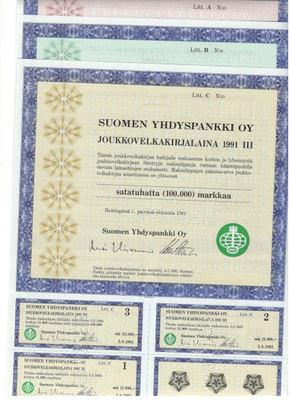 OKK obligatio SYP JVK-lainaohjelma III Litterat A, B ja C