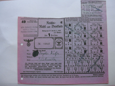 Natsi-Saksa ostokortti v.1943