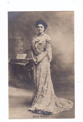 VANHA Postikortti Ooppera Laulaja Aino Ackte ennen-1905