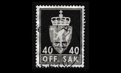 Norja 87x o Virkamerkki 40 öre x-pap (1962)