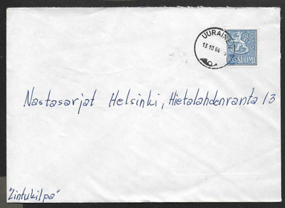 Postilähetys - Yl.m 0,35 (LAPE 613) Uurainen 13.10.1964