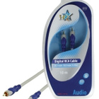 HQ RCA uros - RCA uros kaapeli, kullattu, 10m *UUSI* - pikkukuva 1