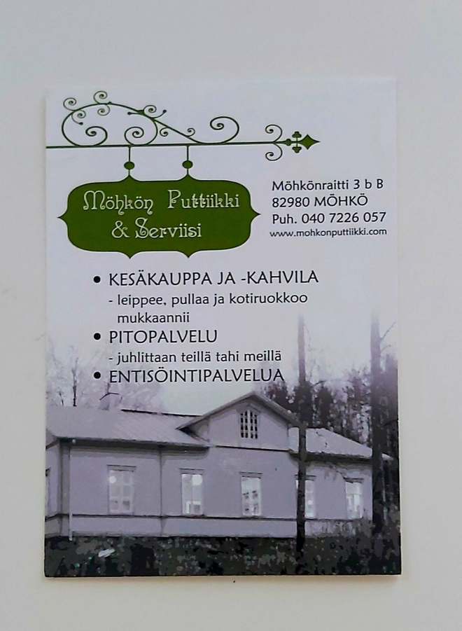 MÖHKÖ-"Möhkön Putiikki ja Serviisi"-KULKEMATON POSTIKORTTI