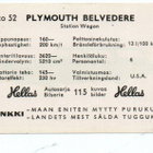 Purkkakuva Hellas Autosarja 115 n:o 52 PLYMOUTH BELVEDERE - pikkukuva 2