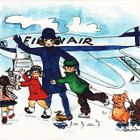 VANHA Postikortti Finnair Mainos Lentokone ym 1970 - pikkukuva 1