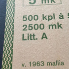 5mk:n Setelinipun tarkastuskortti v.1963 mallia - pikkukuva 5