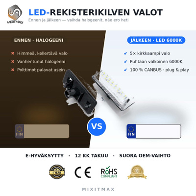 Toyota / Lexus LED rekisterikilven valot — kirkk