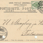 1910 Vaasasta Pietarsaareen kortti 2x5p rengasmerkki parilla - pikkukuva 1