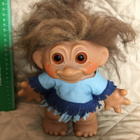 Dam Trolli ruskeat hiukset 20 cm vintage - pikkukuva 1