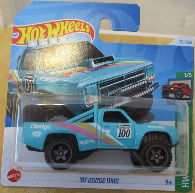 Dodge D100 Pick-Up 4x4 Turquoise 1987 Hot Wheels 1:64