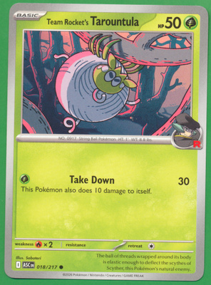 Pokémon Team Rocket's Tarountula (ASC 018)