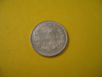 50 penniä 1916 - hopeaa