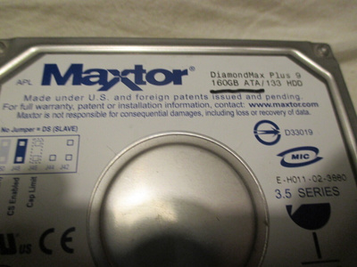 Maxtor,DiamondMaxPlus9,160GB,IDE-väylä,MasteriksiMääritelty