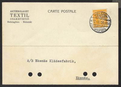 Postil. - Yl.m. 1,25 1930 (LAPE 177) Helsinki 12.10.1936
