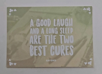 "A GOOD LAUGH AND A LONG SLEEP..-KULKEMATON POSTIKORTTI