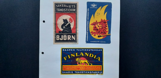TT Tulitikkuetikettejä, isot n.6,5x10,5 cm vanhoja 3 kpl erä