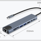 Uusi ja käyttämätön 8-in-1-USB-keskitin / USB-hubi #31049 - pikkukuva 1