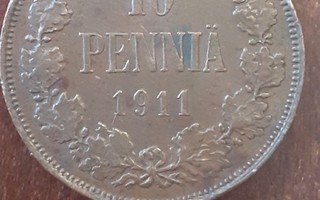 10 PENNIÄ 1911