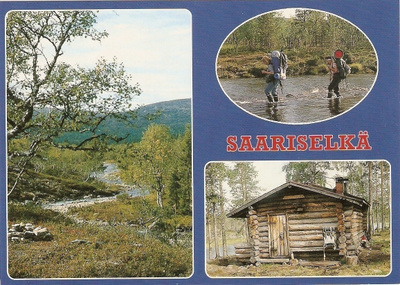Lappi : Saariselkä, retkeilijät matkalla Muorravaarakkaan