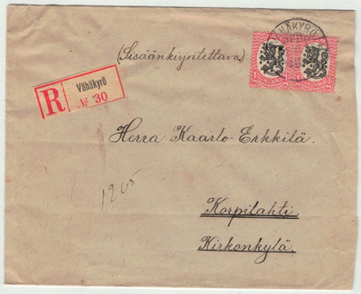 1917 1 mk pari R-kirje