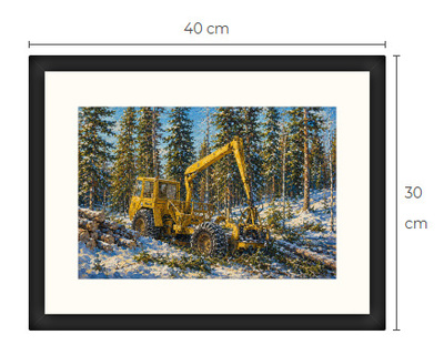 Uusi Metsäkone traktori art print 30 cm x 40 cm