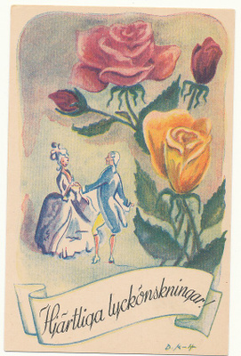 Dorothy Kleile-Lindholm - Ruusuja ja tanssiva pari