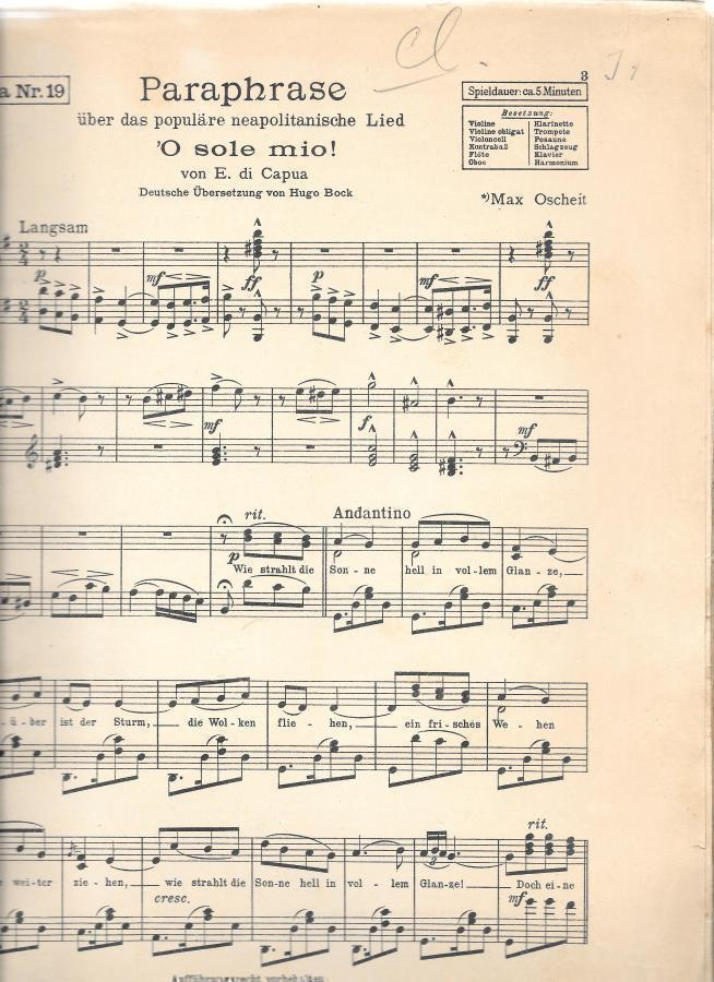 E. di Capua - O sole mio ( Parafraasi )