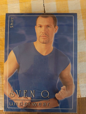 Sven O. miesten aluspaita v-aukko L UUSI deadstock sininen