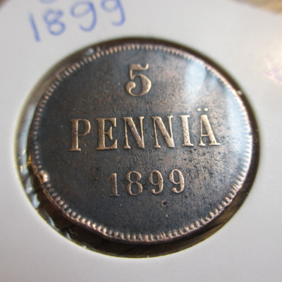 5 Penniä 1899 mahd. kl 5-6