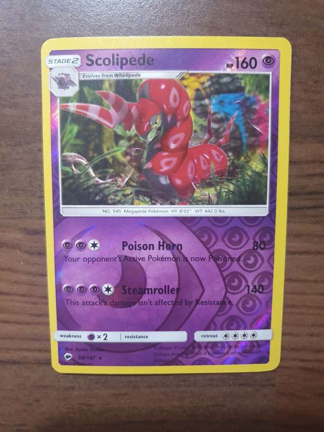 Pokemon Scolipede 58/147 Reverse holo Rare