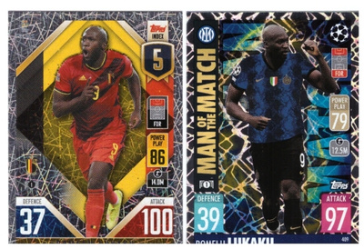 2 x ROMELU LUKAKU Belgia, Intern.Milano, Jalkapallo Kortteja