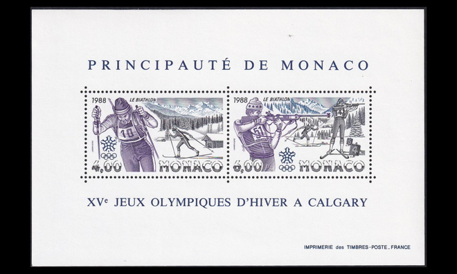 Monaco 1855-6BL38 ** Talviolympialaiset Calgary (1988)