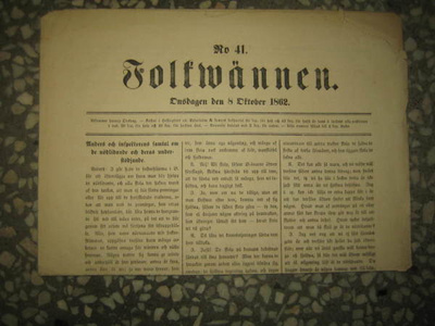 Sanomalehti: Folkwännen 8.10.1862