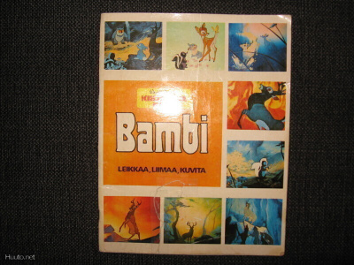 Walt Disney: Bambi kiiltokuvakirja leikkaa liimaa v.1973