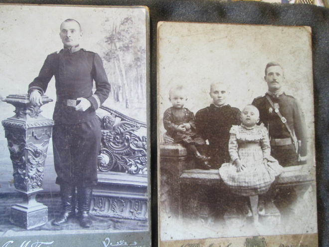 nejä vintage pahvivalokuvaa - 1800/1900 luku sotilasaihe