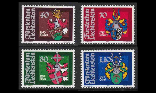 Liechtenstein 743-6 ** Vaakunoita (1980)