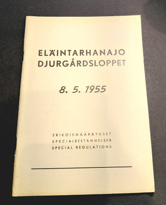 Eläintarhanajo 8.5.1955 Erikoismääräykset käsikirja