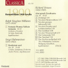 Romantiikkaa 1900-l. - Williams , Rahmaninov , Strauss - CD - pikkukuva 2