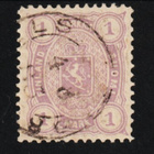 1882 1mk violetti Vaakunamerkki leimattuna - pikkukuva 1