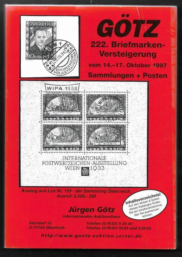 Huutokauppaluettelo - Götz 14.10.1997