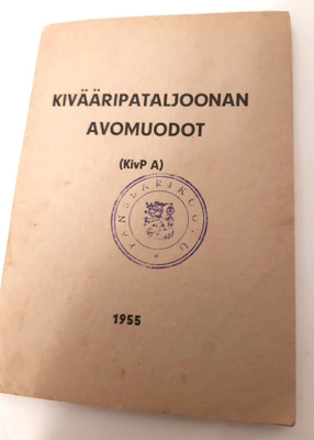 Ohjekirja Kivääripataljoonan avomuodot 1955