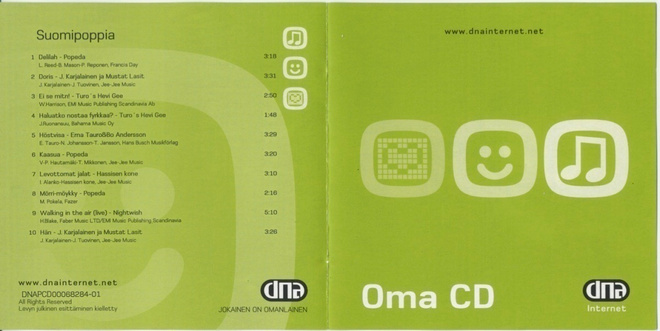 OMA CD "Suomipoppia" – kokoelma-CD, DNA 2002 - Nightwish ym.