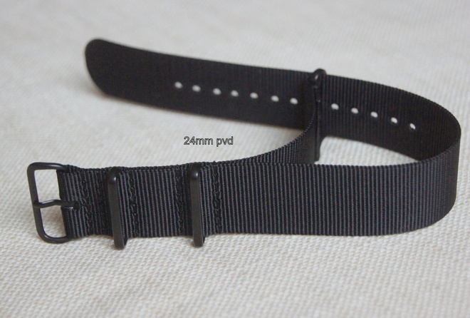 NATO  24 mm musta ranneke pvd soljet