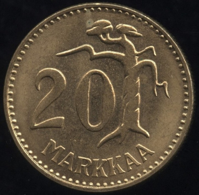 20 markkaa 1960 erittäin kaunis kl 9