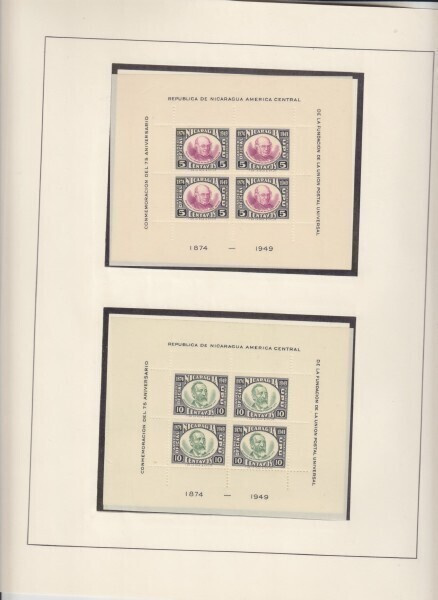 Nicaragua 1950 UPU virkamerkit 6XBLVanhaa